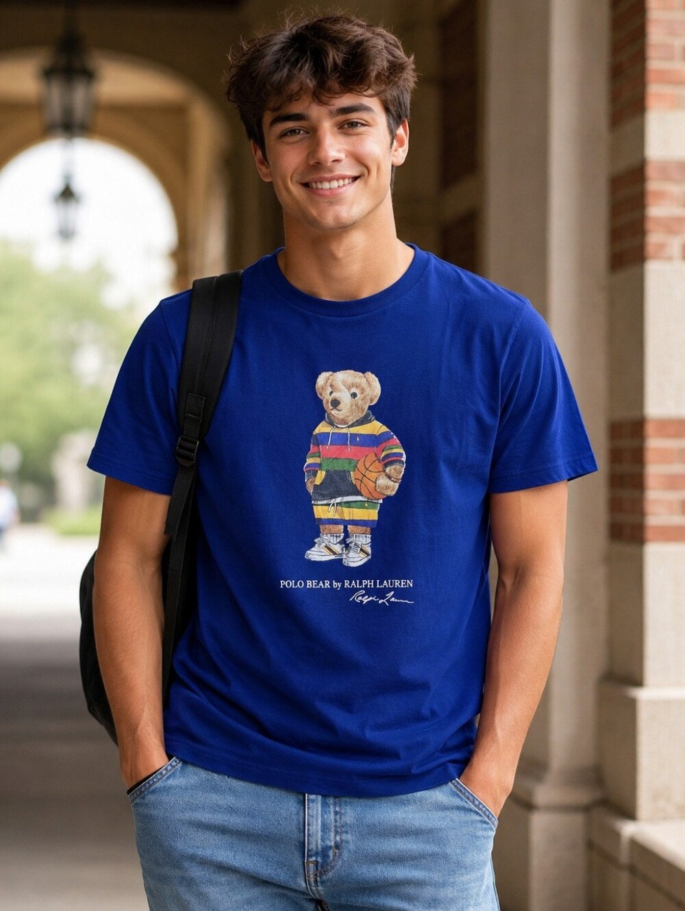 Polo Ralph Lauren Men's size S, Royal Blue Polo Bear Graphic Print  T-Shirt